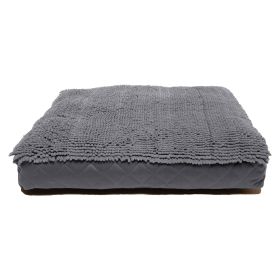 DGS Pet Products Dirty Dog Rectangle Bed Medium Brown 26" x 34" x 4" - Cool Grey - Large