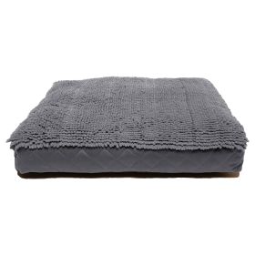 DGS Pet Products Dirty Dog Rectangle Bed Medium Brown 26" x 34" x 4" - Cool Grey - Extra Large