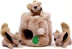 Hound Hide A Squirrel Plush Dog Toy Puzzle, Medium - Squirrel