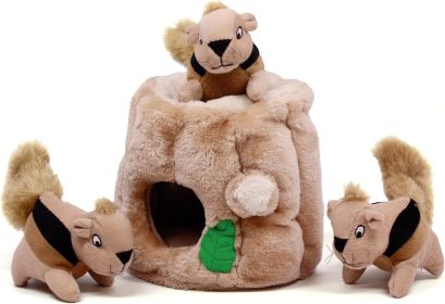 Hound Hide A Squirrel Plush Dog Toy Puzzle, Medium - Squirrel
