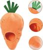 Interactive Hide and Seek Squeaky Dog Plush Toy, Rabbit and Carrot, Orange and White, 5-Pack - Orange and white