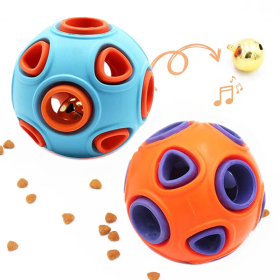 Dog Rubber Ball With Bell Sound, 2-Pack, Interactive Pet Chew Toy For Puppies And Small Dogs (Option: Two Medium Balls)